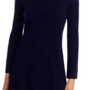 Aqua Cashmere Navy Ribbed Dress